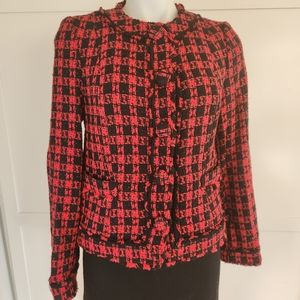 Express Tweed Houndstooth Snap Front Jacket